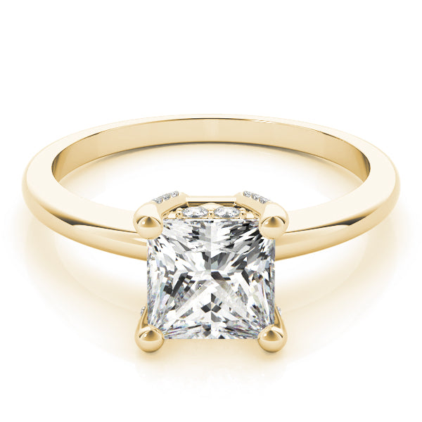 Romantic Solitaires Princess Diamond Engagement Ring — 9K/18K Gold & Platinum