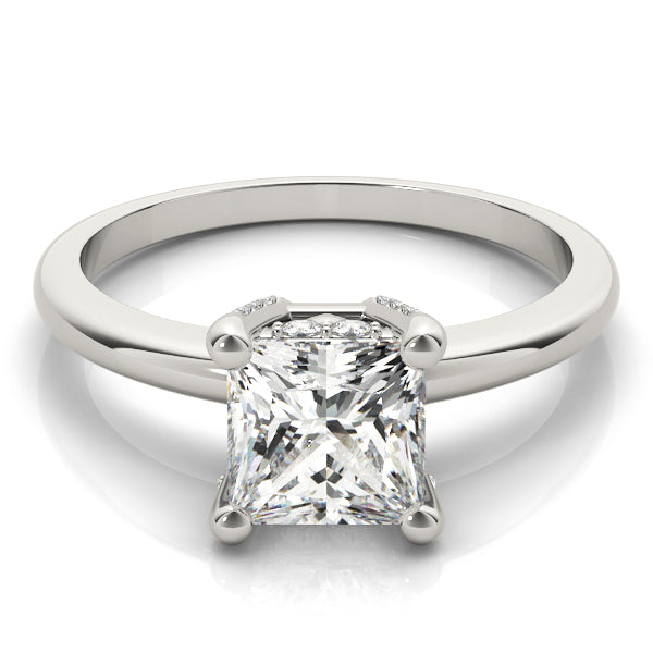 Romantic Solitaires Princess Diamond Engagement Ring — 9K/18K Gold & Platinum