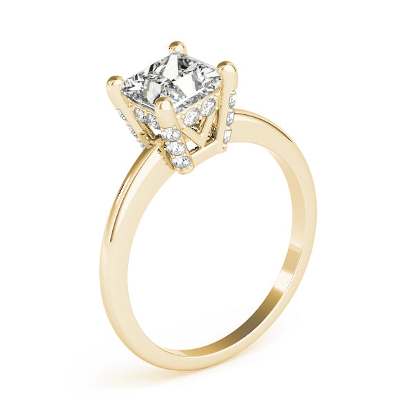 Romantic Solitaires Princess Diamond Engagement Ring — 9K/18K Gold & Platinum