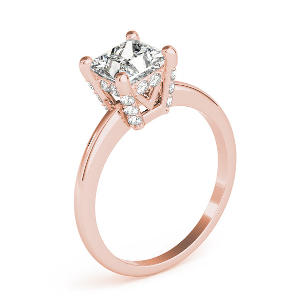 Romantic Solitaires Princess Diamond Engagement Ring — 9K/18K Gold & Platinum