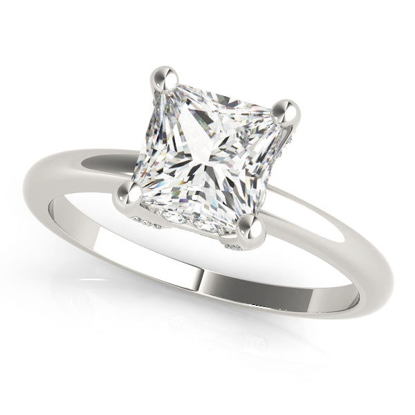 Romantic Solitaires Princess Diamond Engagement Ring — 9K/18K Gold & Platinum