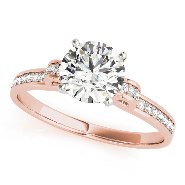 Statement Prong-Set Round Diamond Engagement Ring — 9K/18K Gold & Platinum