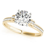 Statement Prong-Set Round Diamond Engagement Ring — 9K/18K Gold & Platinum