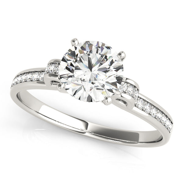 Statement Prong-Set Round Diamond Engagement Ring — 9K/18K Gold & Platinum