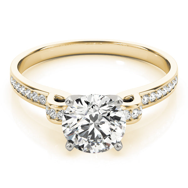 Statement Prong-Set Round Diamond Engagement Ring — 9K/18K Gold & Platinum