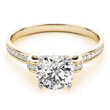 Statement Prong-Set Round Diamond Engagement Ring — 9K/18K Gold & Platinum