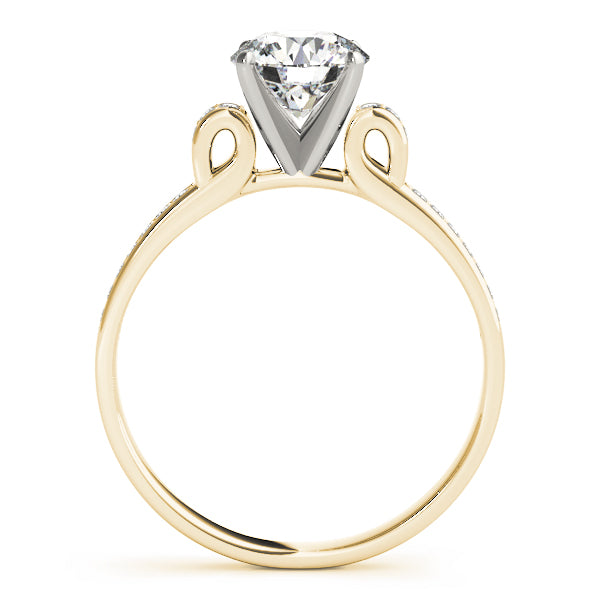 Statement Prong-Set Round Diamond Engagement Ring — 9K/18K Gold & Platinum