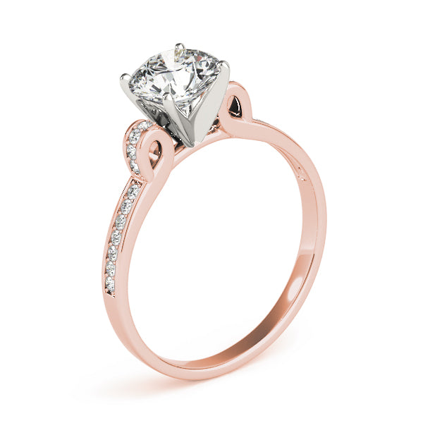 Statement Prong-Set Round Diamond Engagement Ring — 9K/18K Gold & Platinum