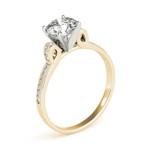 Statement Prong-Set Round Diamond Engagement Ring — 9K/18K Gold & Platinum