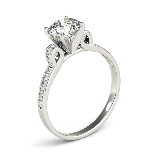 Statement Prong-Set Round Diamond Engagement Ring — 9K/18K Gold & Platinum