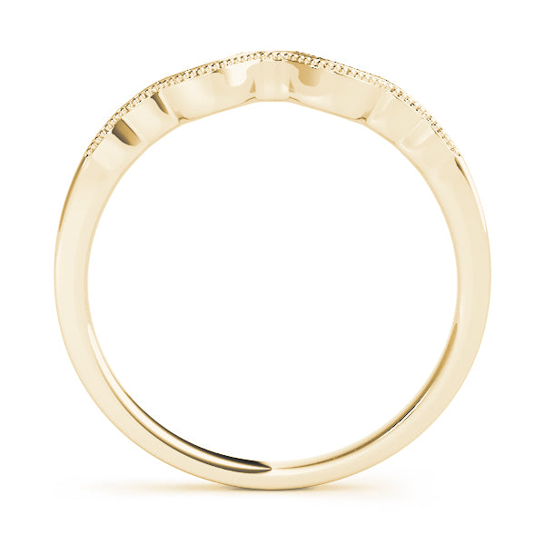 Milgrain Curved Wedding Gold Band