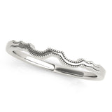 Milgrain Curved Wedding Gold Band