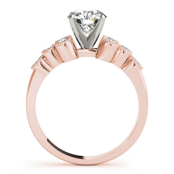 Celestial Cluster Sides Round Diamond Engagement Ring — 9K/18K Gold & Platinum