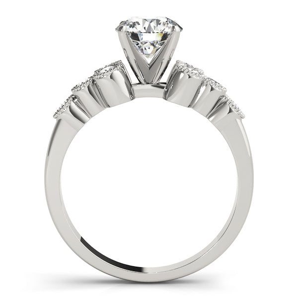 Celestial Cluster Sides Round Diamond Engagement Ring — 9K/18K Gold & Platinum