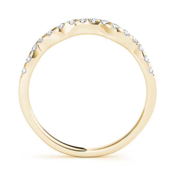 Prong Set Curved Half Eternity Ring in Gold & Platinum