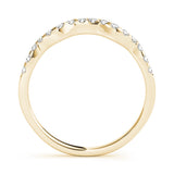 Prong Set Curved Half Eternity Ring in Gold & Platinum