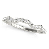 Prong Set Curved Half Eternity Ring in Gold & Platinum