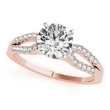 Dazzling Multi-Row Round Diamond Engagement Ring — 9K/18K Gold & Platinum