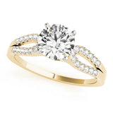 Dazzling Multi-Row Round Diamond Engagement Ring — 9K/18K Gold & Platinum