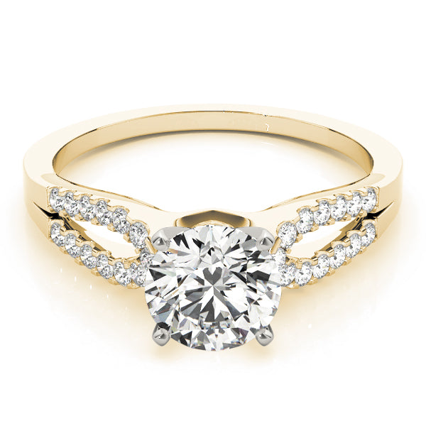 Dazzling Multi-Row Round Diamond Engagement Ring — 9K/18K Gold & Platinum