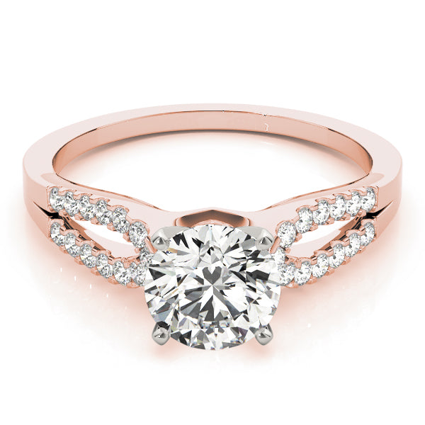 Dazzling Multi-Row Round Diamond Engagement Ring — 9K/18K Gold & Platinum