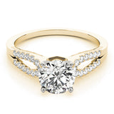 Dazzling Multi-Row Round Diamond Engagement Ring — 9K/18K Gold & Platinum