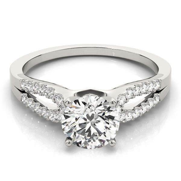 Dazzling Multi-Row Round Diamond Engagement Ring — 9K/18K Gold & Platinum