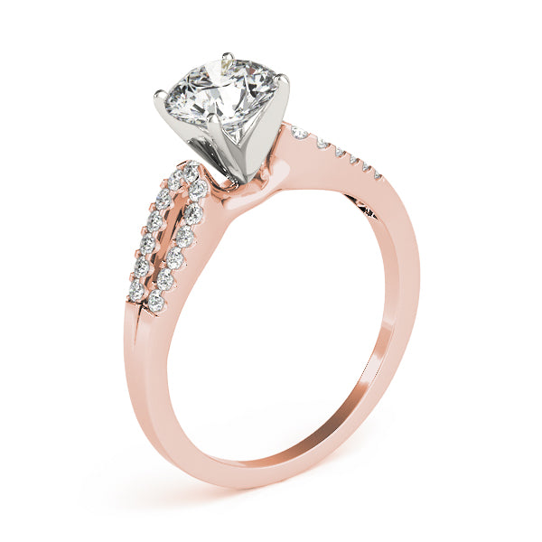 Dazzling Multi-Row Round Diamond Engagement Ring — 9K/18K Gold & Platinum