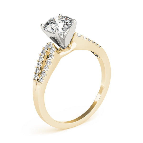Dazzling Multi-Row Round Diamond Engagement Ring — 9K/18K Gold & Platinum