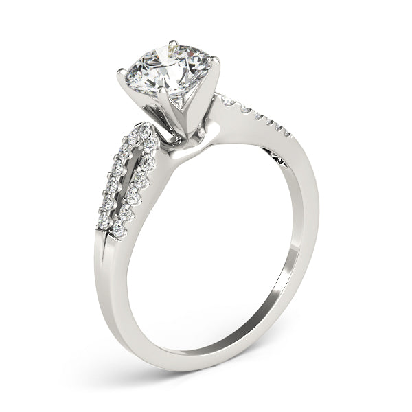Dazzling Multi-Row Round Diamond Engagement Ring — 9K/18K Gold & Platinum