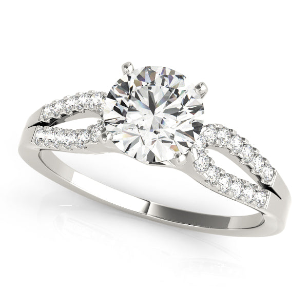 Dazzling Multi-Row Round Diamond Engagement Ring — 9K/18K Gold & Platinum