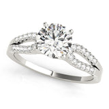 Dazzling Multi-Row Round Diamond Engagement Ring — 9K/18K Gold & Platinum