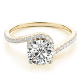Splendid Bypass Round Diamond Engagement Ring — 9K/18K Gold & Platinum