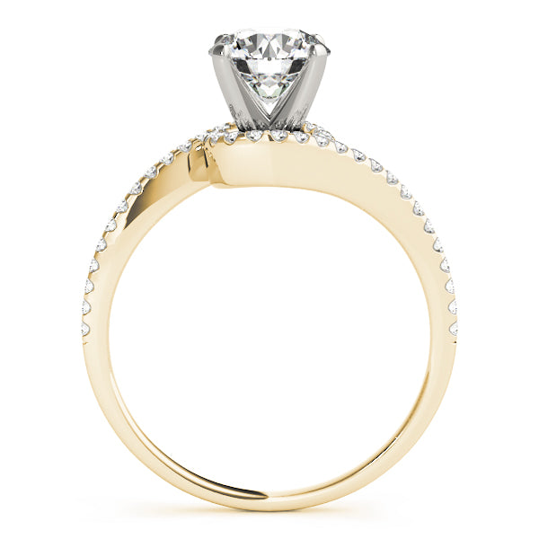 Splendid Bypass Round Diamond Engagement Ring — 9K/18K Gold & Platinum