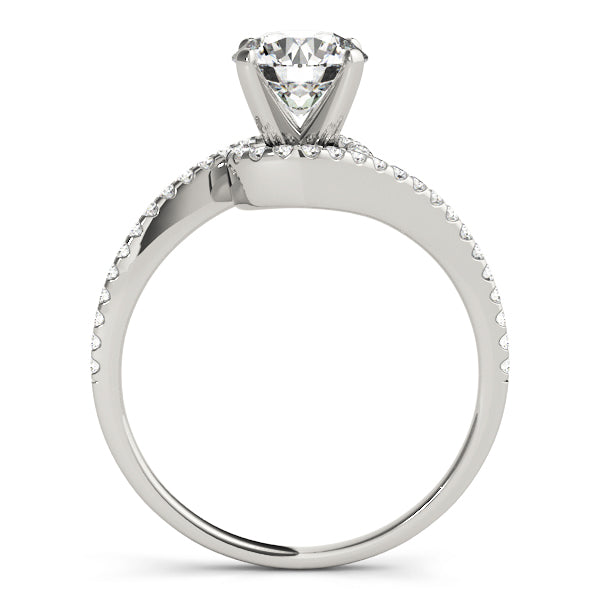 Splendid Bypass Round Diamond Engagement Ring — 9K/18K Gold & Platinum