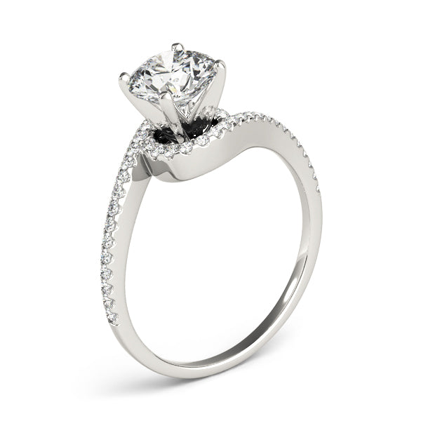 Splendid Bypass Round Diamond Engagement Ring — 9K/18K Gold & Platinum