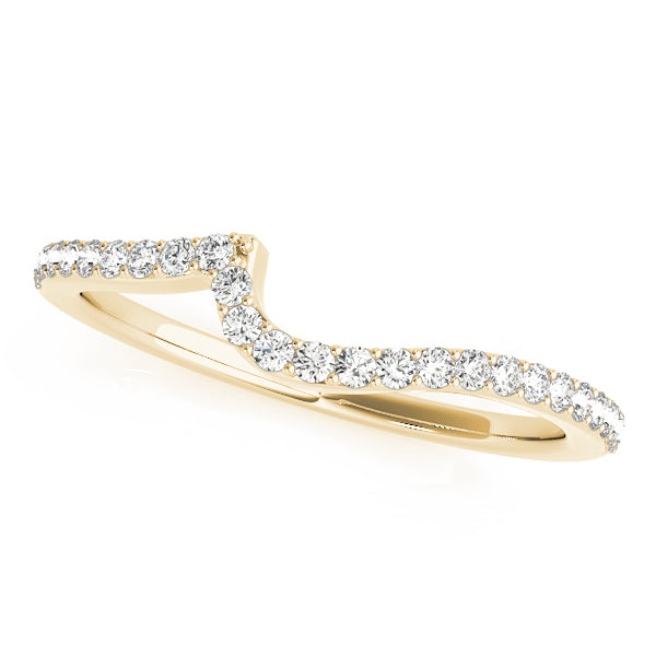 Single Row Curved Half Eternity Ring in Gold & Platinum