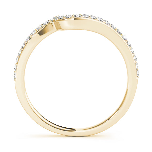 Single Row Curved Half Eternity Ring in Gold & Platinum