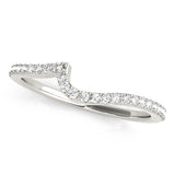 Single Row Curved Half Eternity Ring in Gold & Platinum