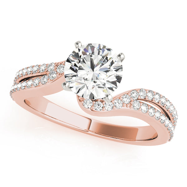 Enchanted Multi-Row Round Diamond Engagement Ring — 9K/18K Gold & Platinum