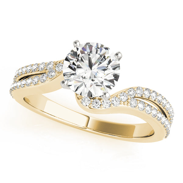 Enchanted Multi-Row Round Diamond Engagement Ring — 9K/18K Gold & Platinum
