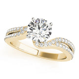 Enchanted Multi-Row Round Diamond Engagement Ring — 9K/18K Gold & Platinum