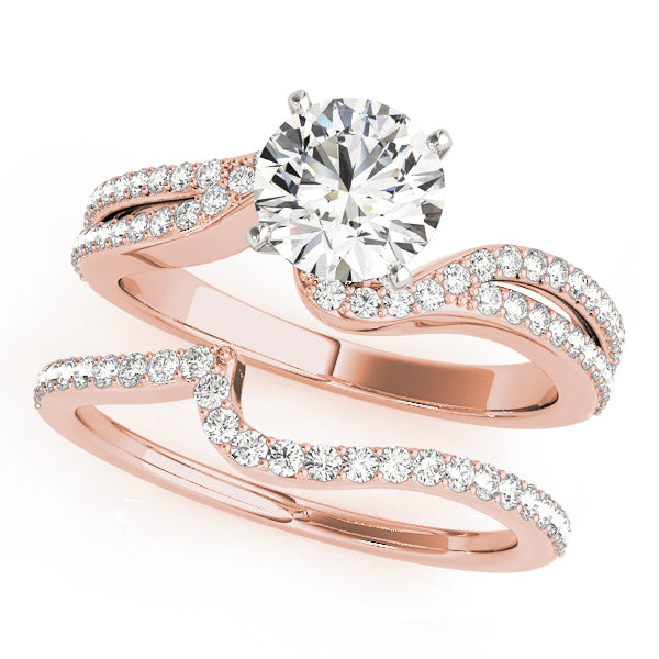 Enchanted Multi-Row Round Diamond Engagement Ring — 9K/18K Gold & Platinum