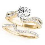 Enchanted Multi-Row Round Diamond Engagement Ring — 9K/18K Gold & Platinum