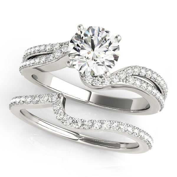Enchanted Multi-Row Round Diamond Engagement Ring — 9K/18K Gold & Platinum