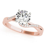 Pristine Bypass Round Diamond Engagement Ring — 9K/18K Gold & Platinum