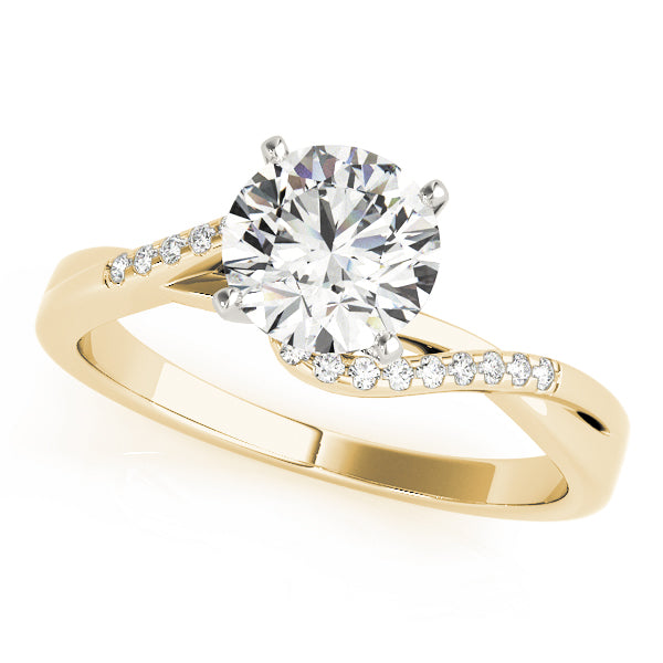 Pristine Bypass Round Diamond Engagement Ring — 9K/18K Gold & Platinum