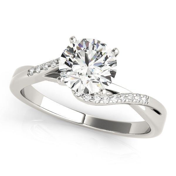 Pristine Bypass Round Diamond Engagement Ring — 9K/18K Gold & Platinum