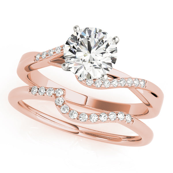 Pristine Bypass Round Diamond Engagement Ring — 9K/18K Gold & Platinum