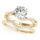 Pristine Bypass Round Diamond Engagement Ring — 9K/18K Gold & Platinum